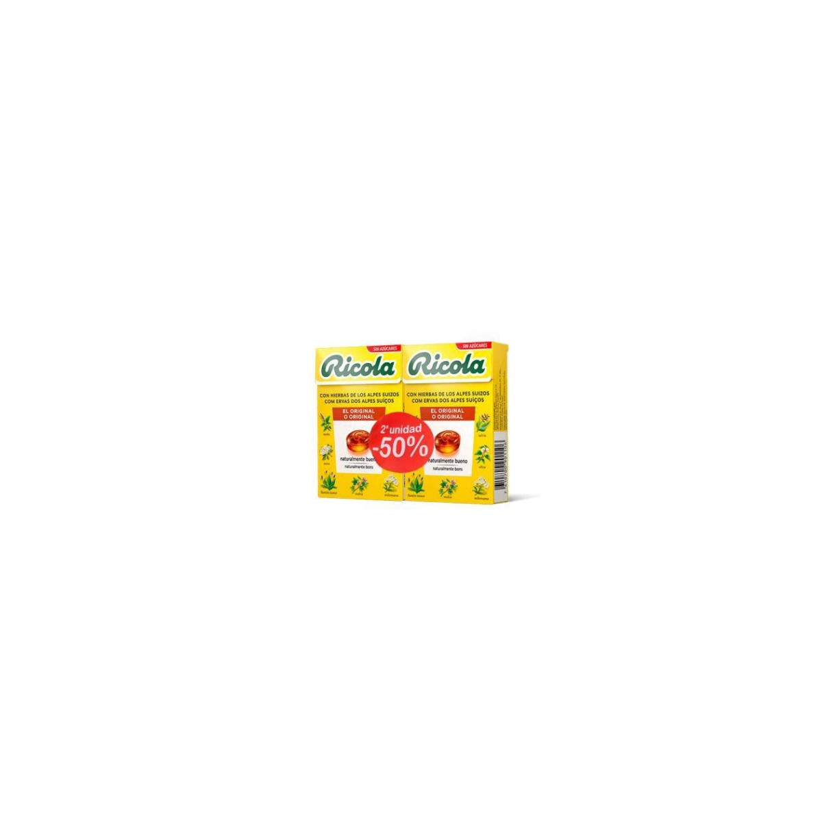 RICOLA CARAMELOS SIN AZUCAR DUPLO 2x50 g SABOR...
