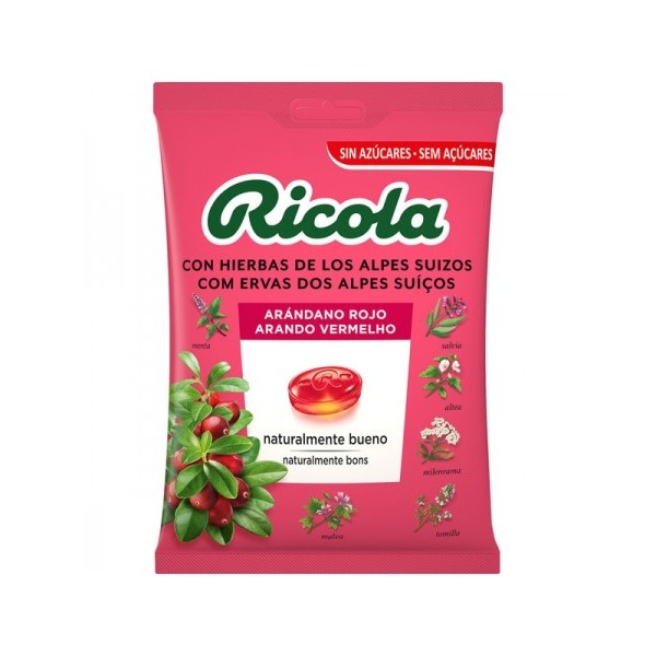 RICOLA CARAMELOS SIN AZUCAR 1 BOLSA 70 g SABOR ARANDANO ROJO