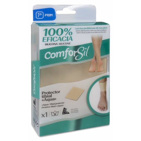 PROTECTOR TIBIAL ADHERENTE COMFORSIL AQUA 1 UNIDAD 9,5 cm x 9,5 cm
