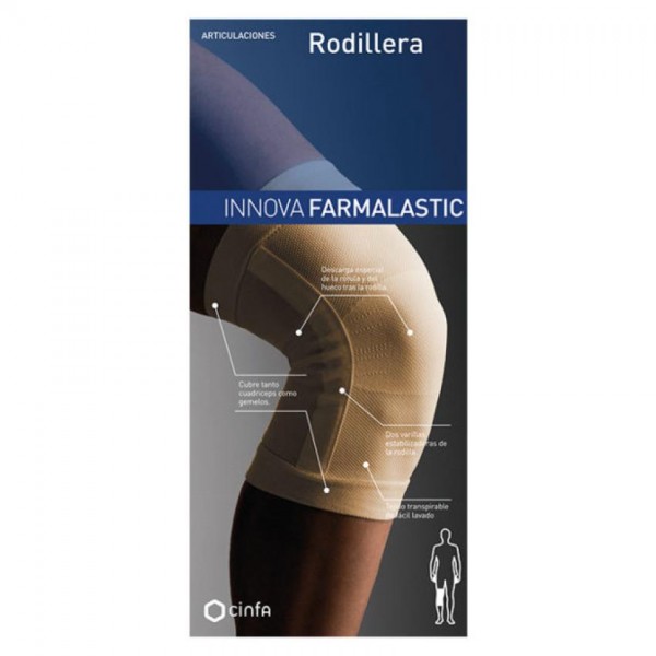 RODILLERA CERRADA FARMALASTIC COMPRESSION TECH 1 UNIDAD TALLA PEQUEÑA COLOR BEIGE