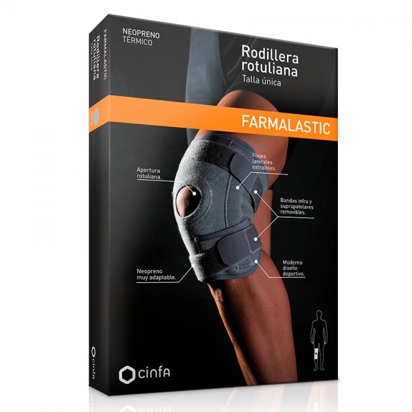 RODILLERA ABIERTA FARMALASTIC NEOPRENO TECH 1 UNIDAD TALLA UNICA COLOR GRIS
