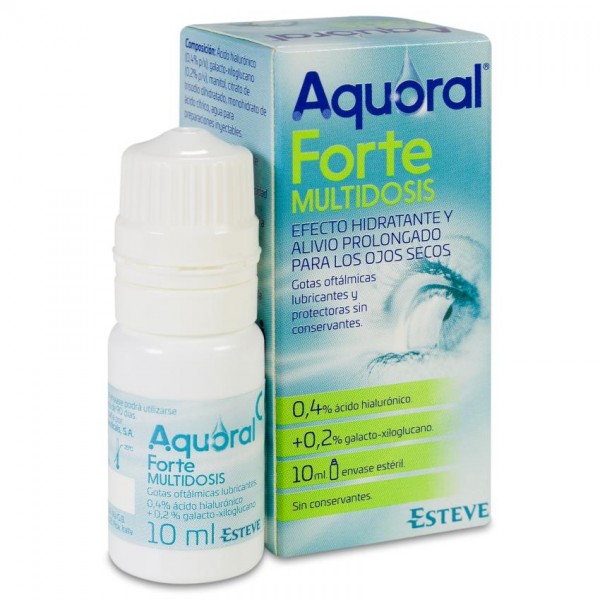 AQUORAL FORTE MULTIDOSIS GOTAS OFTALMICAS LUBRICANTES ESTERILES 1 ENVASE 10 ml
