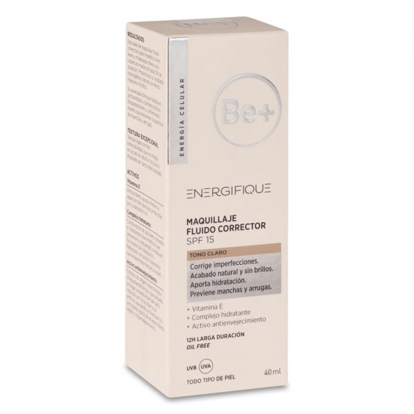 BE+ ENERGIFIQUE MAQUILLAJE FLUIDO CORRECTOR PIEL CLARA SPF 20 1 TUBO 40 ml