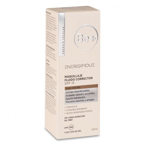 BE+ ENERGIFIQUE MAQUILLAJE FLUIDO CORRECTOR PIEL OSCURA SPF 20 1 TUBO 40 ml