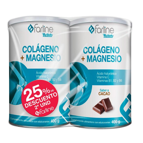 FARLINE ACTIVITY DUPLO COLAGENO + MAGNESIO 2x400 G SABOR CACAO