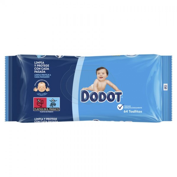 DODOT AQUA PURE TOALLITAS HUMEDAS PARA BEBES 48 UNIDADES PLASTIC FREE