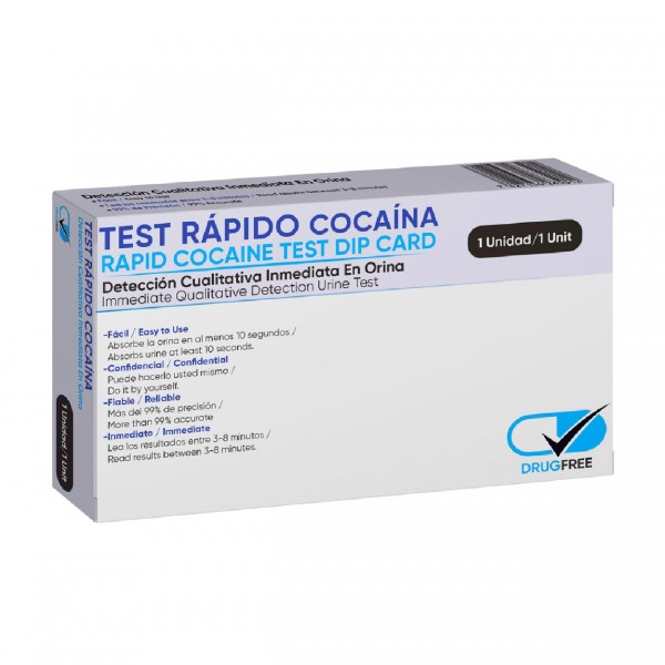 DRUGFREE TEST RAPIDO DE COCAINA DE DETECCIÓN RÁPIDA 1 UNIDAD