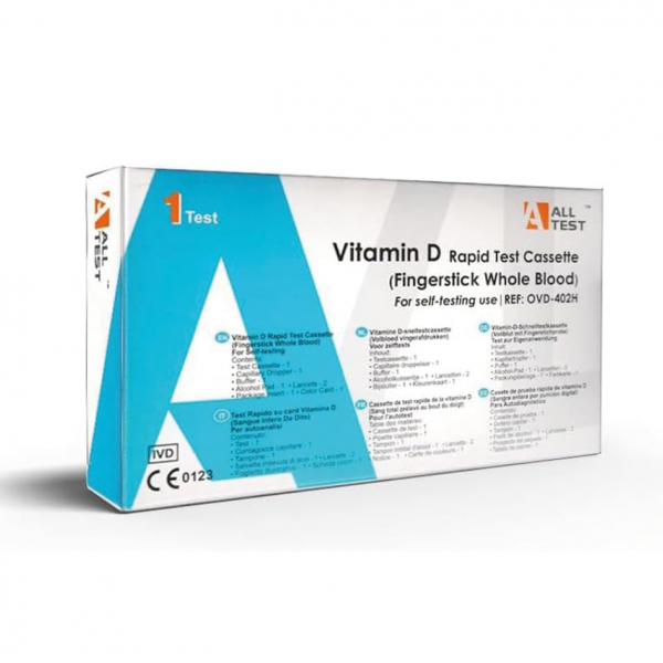 TEST TEZARO PHARMA ALLTEST DE VITAMINA D EN SANGRE DE DETECCIÓN RÁPIDA DE 25-OH VITAMINA D 1 PRUEBA