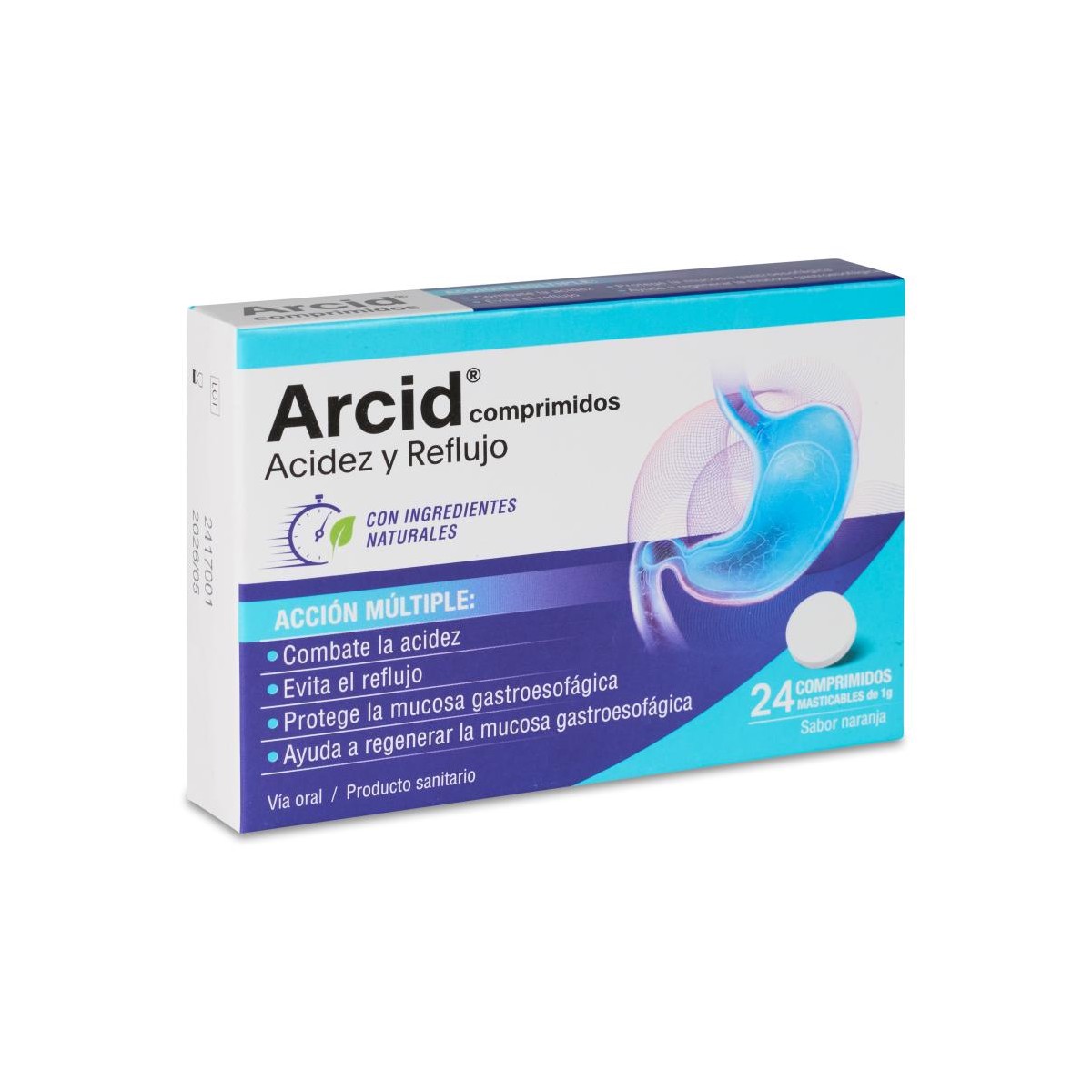 ARCID 24 COMPRIMIDOS MASTICABLES SABOR NARANJA