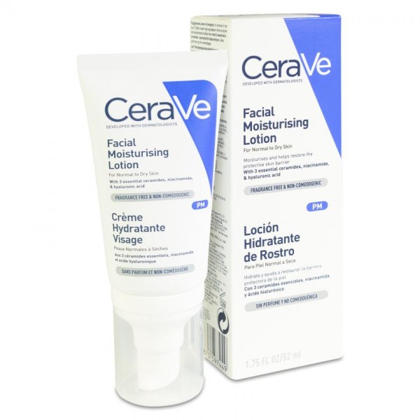 LOCION HIDRATANTE DE ROSTRO PIEL NORMAL CERAVE 1 ENVASE 52 ml
