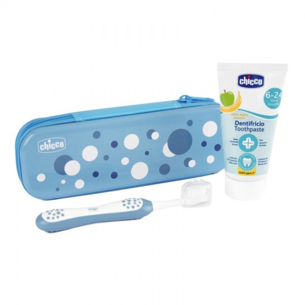 SET HIGIENE DENTAL INFANTIL CHICCO 6 - 36 MESES COLOR AZUL