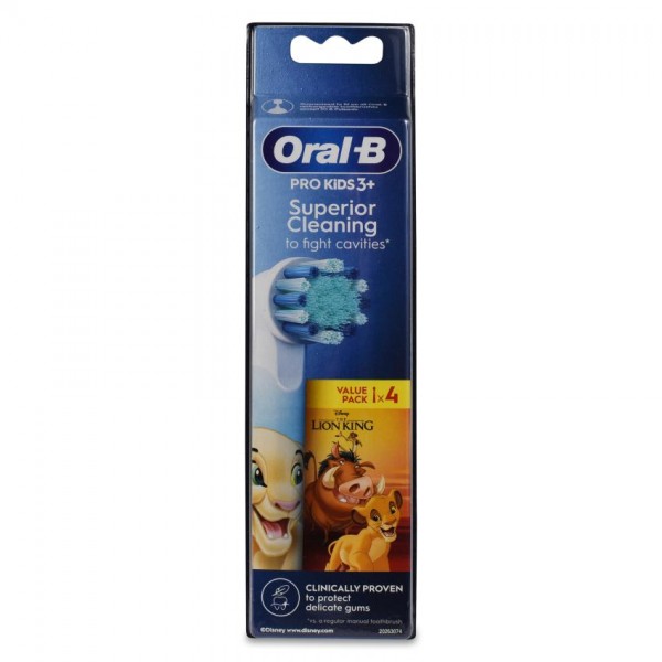 CEPILLO DENTAL ELECTRICO RECAMBIO ORAL-B KIDS 4 CABEZALES REY LEON PACK