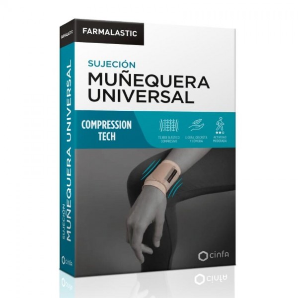 MUÑEQUERA UNIVERSAL FARMALASTIC COMPRESSION TECH 1 UNIDAD TALLA PEQUEÑA/MEDIANA COLOR BEIGE