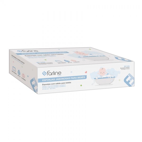 ESPONJAS JABONOSAS PARA BEBES FARLINE BEBE 30 UNIDADES