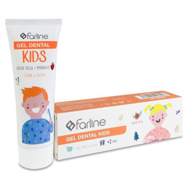 FARLINE GEL DENTAL KIDS +2 AÑOS 1 TUBO 75 ml SABOR FRESA