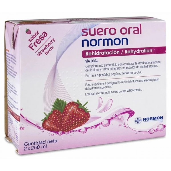 SUERO ORAL NORMON PACK 2 BRIKS 250 ml SABOR FRESA