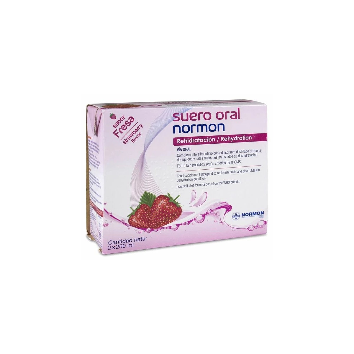 SUERO ORAL NORMON PACK 2 BRIKS 250 ml SABOR FRESA