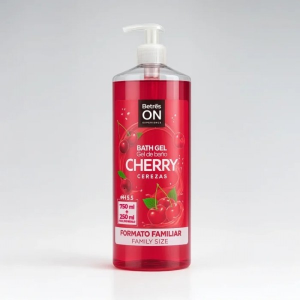 GEL DE BAÑO BETRES ON CEREZA 750ML + 250ML 1 UD