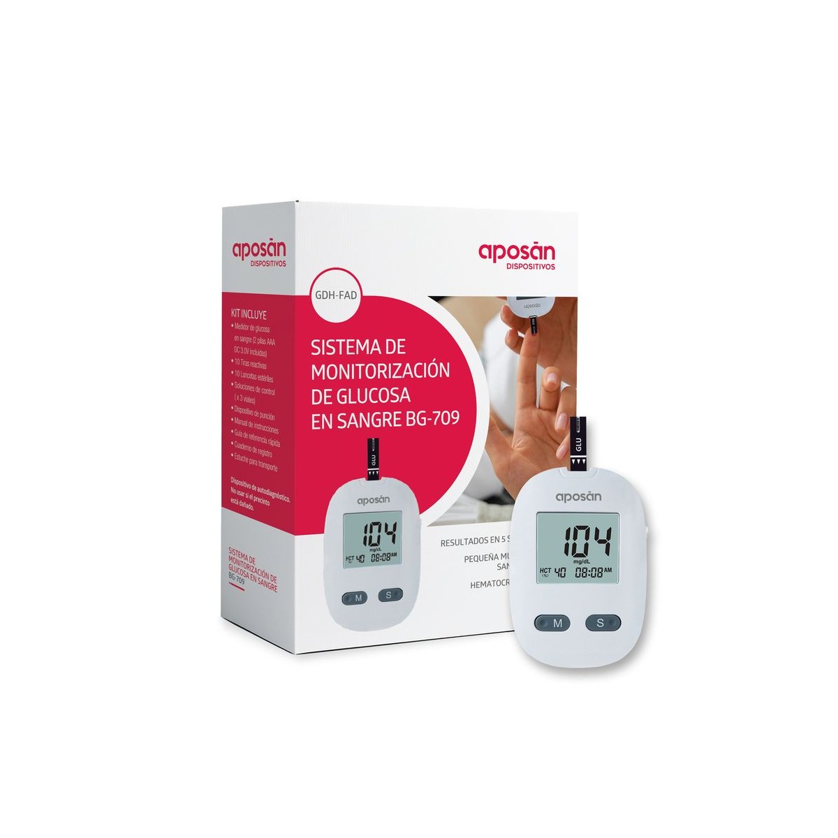 APOSAN GLUCOMETRO DISPOSITIVOS KIT BG-709
