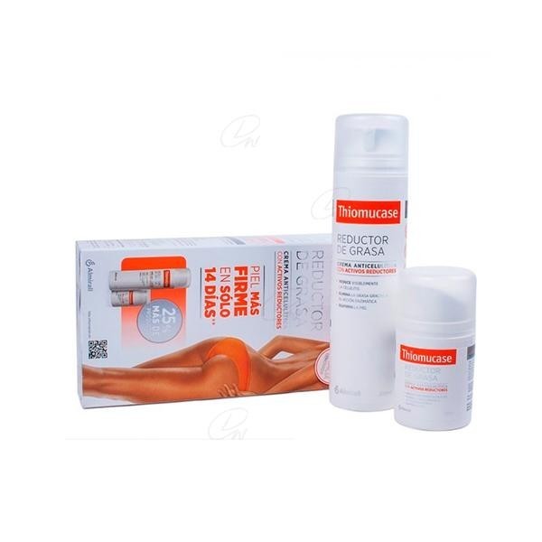 KIT THIOMUCASE CREMA ANTICELULÍTICA REDUCTORA DE GRASA 200 ML  50 ML REGALO