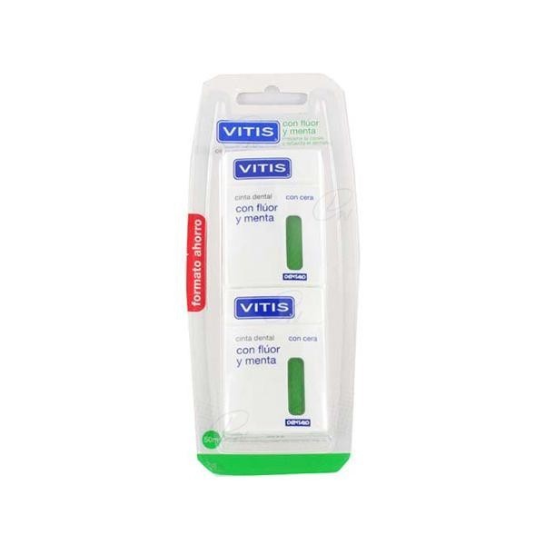 VITIS SEDA DENTAL CON FLUOR Y MENTA 50 M 2 U