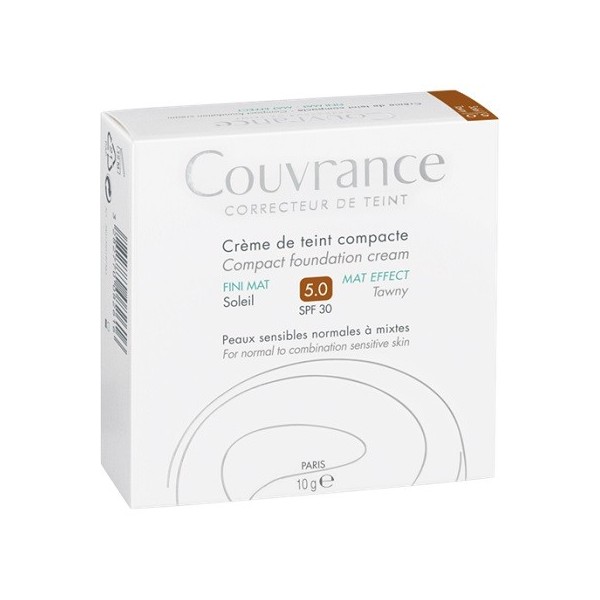 CREMA DE ROSTRO COMPACTA SPF 30 ACABADO MATE AVENE COUVRANCE 1 ENVASE 10 g COLOR BRONCEADO