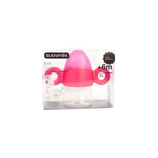 BIBERON SILICONA SUAVINEX ENTRENA ANTIDERRAME ASAS  6 M FIRST 150 ML