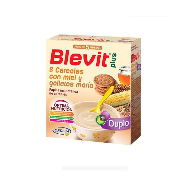 BLEVIT PLUS DUPLO 8 CEREALES CON MIEL Y GALLETAS 600 G