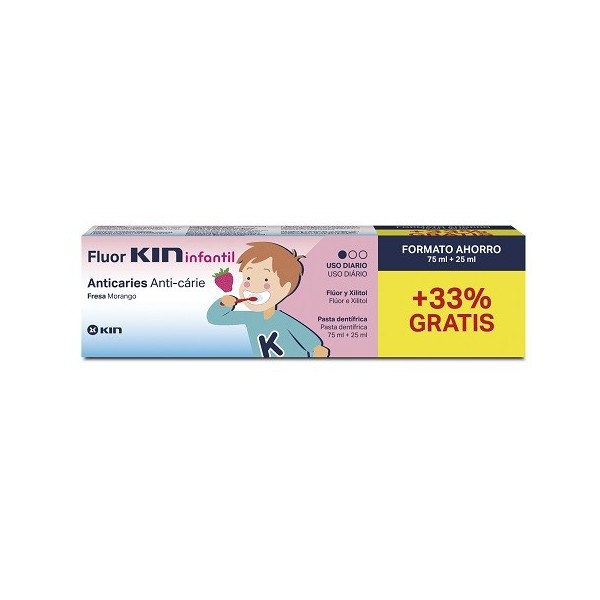 FLUOR KIN INFANTIL PASTA DENTIFRICA FRESA 75 ML