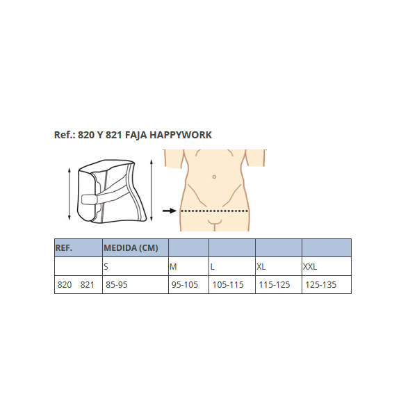 FAJA PRIM LABORAL CON CINCHAS TALLA S