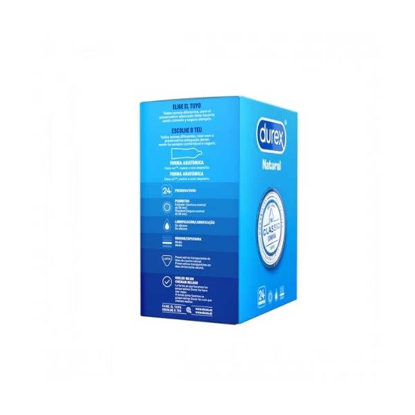 PRESERVATIVO DUREX NATURAL PLUS EASY ON 24 UDS