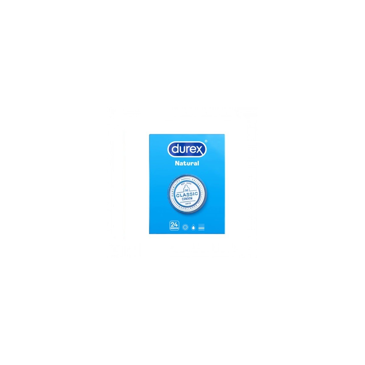 PRESERVATIVO DUREX NATURAL PLUS EASY ON 24 UDS