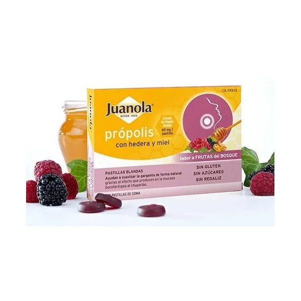 JUANOLA PROPOLIS HIEDRA PASTILLAS FRUTAS BOSQUE 24 PASTILLAS
