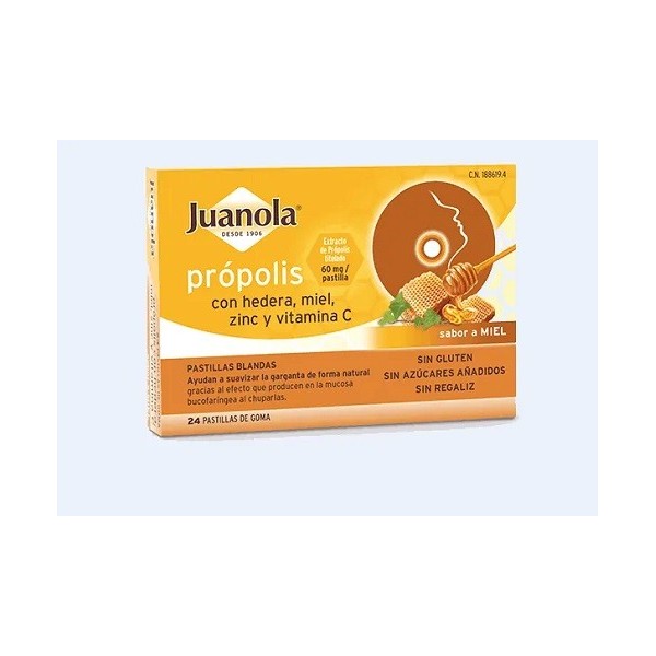 JUANOLA PROPOLIS HIEDRA PASTILLAS MIEL 24 PASTILLAS