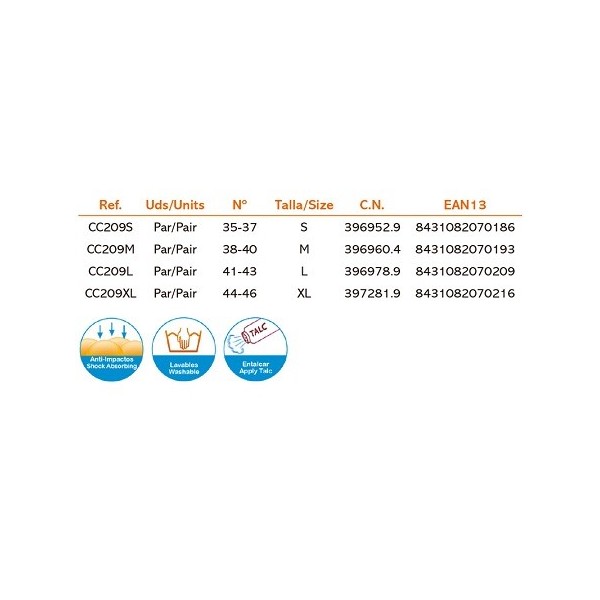 PLANTILLAS CON BOVEDA METATARSAL COMFORSIL CALBENIUM DESCARGA ANTIIMPACTO T MED 2 U
