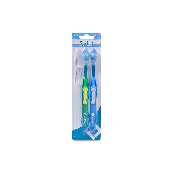 CEPILLO DENTAL FARLINE ADULTO MEDIO PACK 2 UD