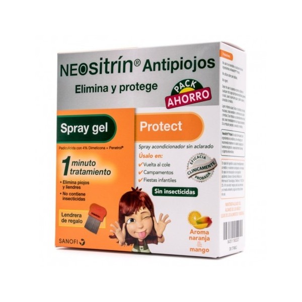 PACK NEOSITRIN PROTECCION  SPRAY GEL LENDRERA REGALO