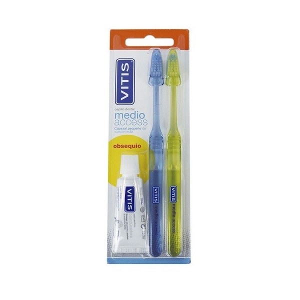 CEPILLO DENTAL ADULTO VITIS ACCESS MEDIO BLISTER 2 U