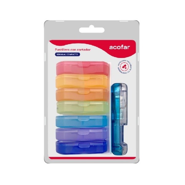 ACOFAR PASTILLERO SEMANAL CON CORTADOR COMPACTO