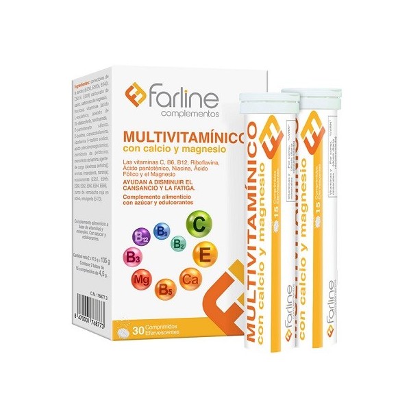 FARLINE MULTIVITAMINICO Y MULTIMINERALES 30 COMPRIMIDOS EFERVESCENTES
