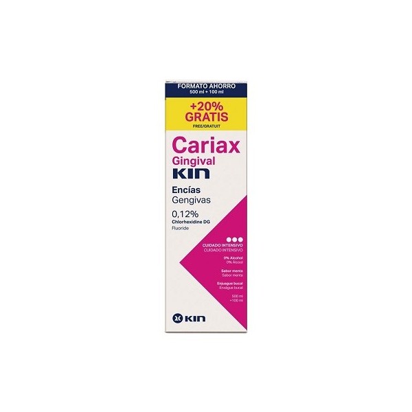 CARIAX GINGIVAL ENJUAGUE BUCAL 1 ENVASE 500 ml  1 ENVASE 100 ml
