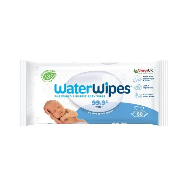 TOALLITAS WATERWIPES BIO INDIVIDUALES 60 UNIDADES