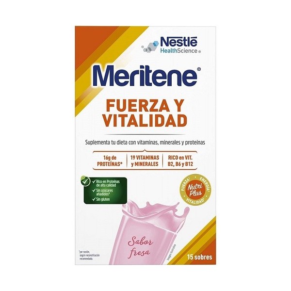 MERITENE FUERZA Y VITALIDAD BATIDO 15 SOBRES 30 g SABOR...