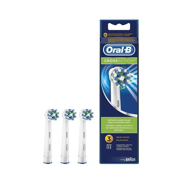 CEPILLO DENTAL ELECTRICO RECAMBIO ORALB CROSS ACTION EB50RB 3 CABEZALES