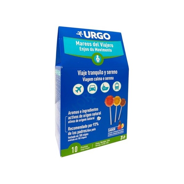URGO MAREOS DEL VIAJERO 10 PIRULETAS