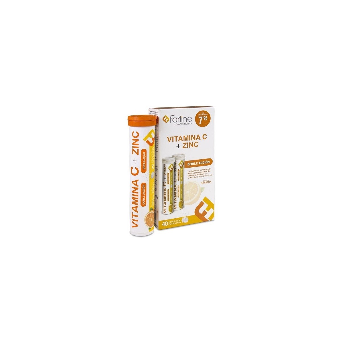 FARLINE DUPLO VITAMINA C  ZINC 40 COMPRIMIDOS...