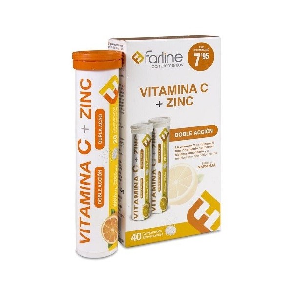FARLINE DUPLO VITAMINA C  ZINC 40 COMPRIMIDOS EFERVESCENTE