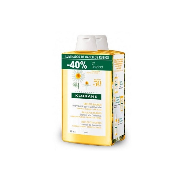KLORANE DUPLO CHAMPU A LA CAMOMILA ENVASE 2x 400 ml