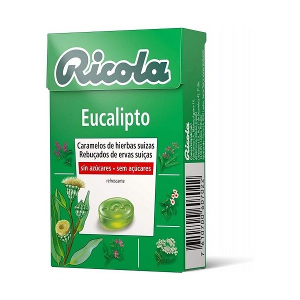 RICOLA CARAMELOS SIN AZUCAR 1 ENVASE 50 g SABOR EUCALIPTUS