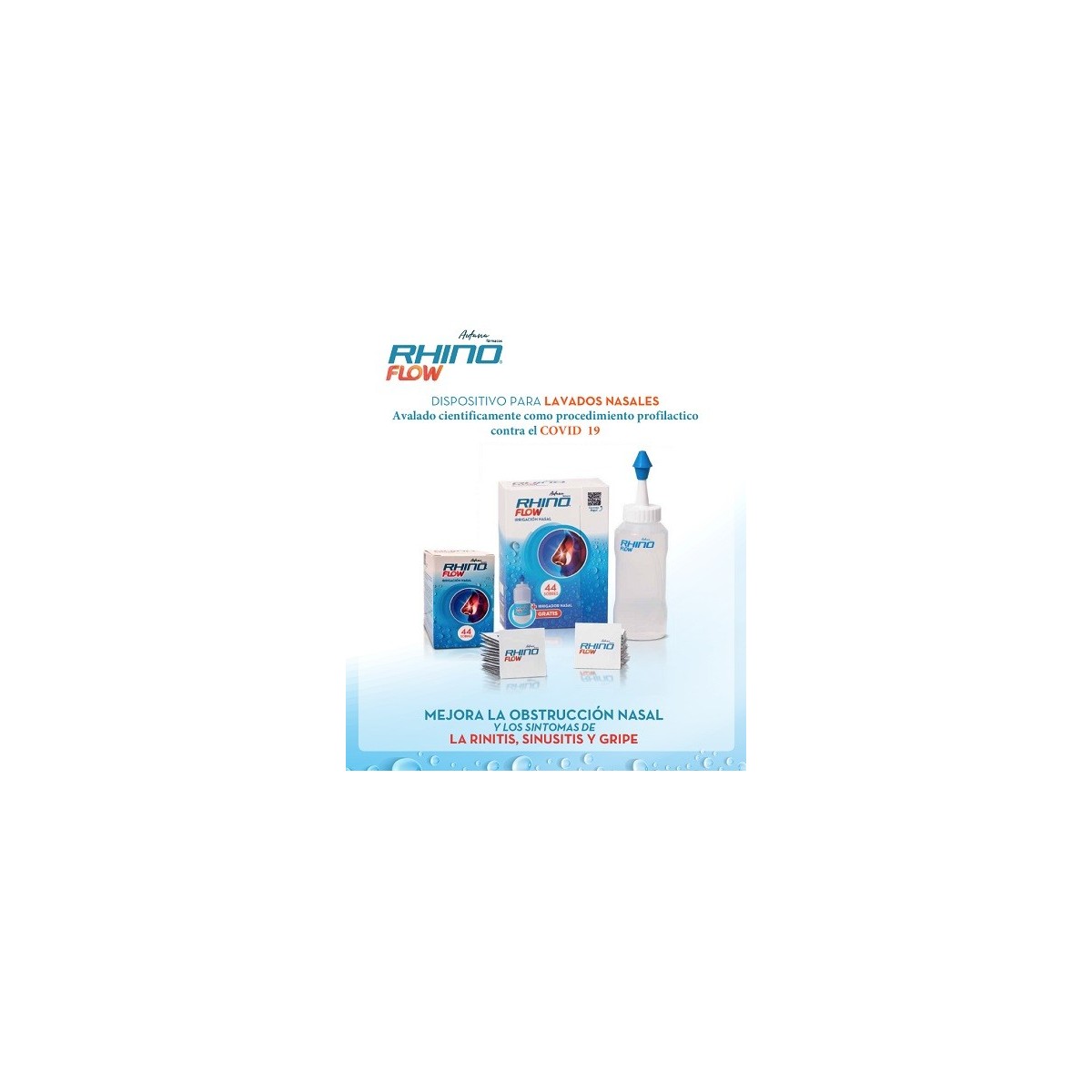 RHINOFLOW ESTUCHE + IRRIGADOR NASAL 44 SOBRES 3...